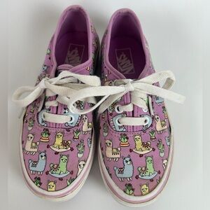 Vans Llama Alpaca Purple Canvas‎ Sneakers Shoes Kids Size 1.5